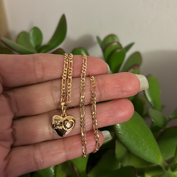 Cadena 18 k gold plated de corazón - Picture 4 of 5